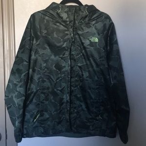 North Face Army Print Rain Jacket